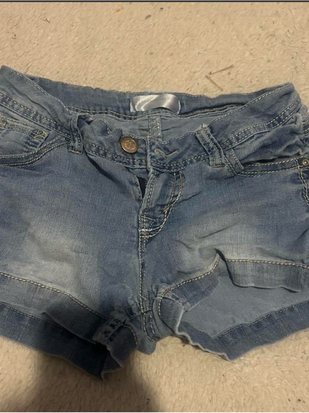 No Boundaries Light Blue Distressed Denim Shorts